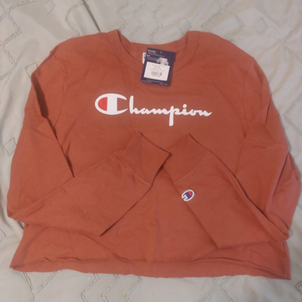 Champion Rust Long Sleeve Crop Shirt
